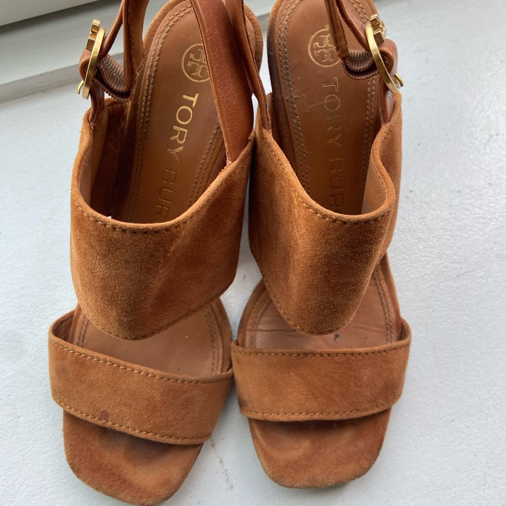 Tory Burch Tan Sandals with Block Heel